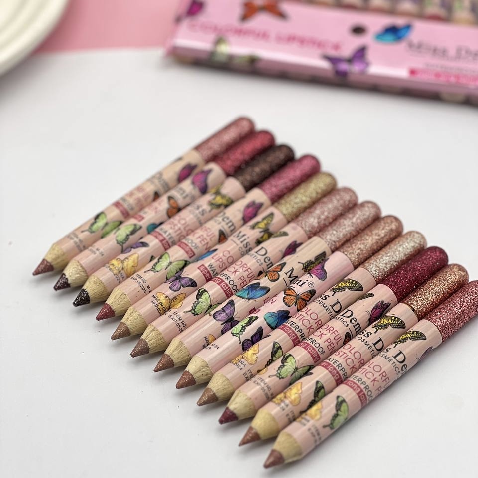 رژ لب مدادی گلیتری میس دمی MISS DEMI 12 عددی