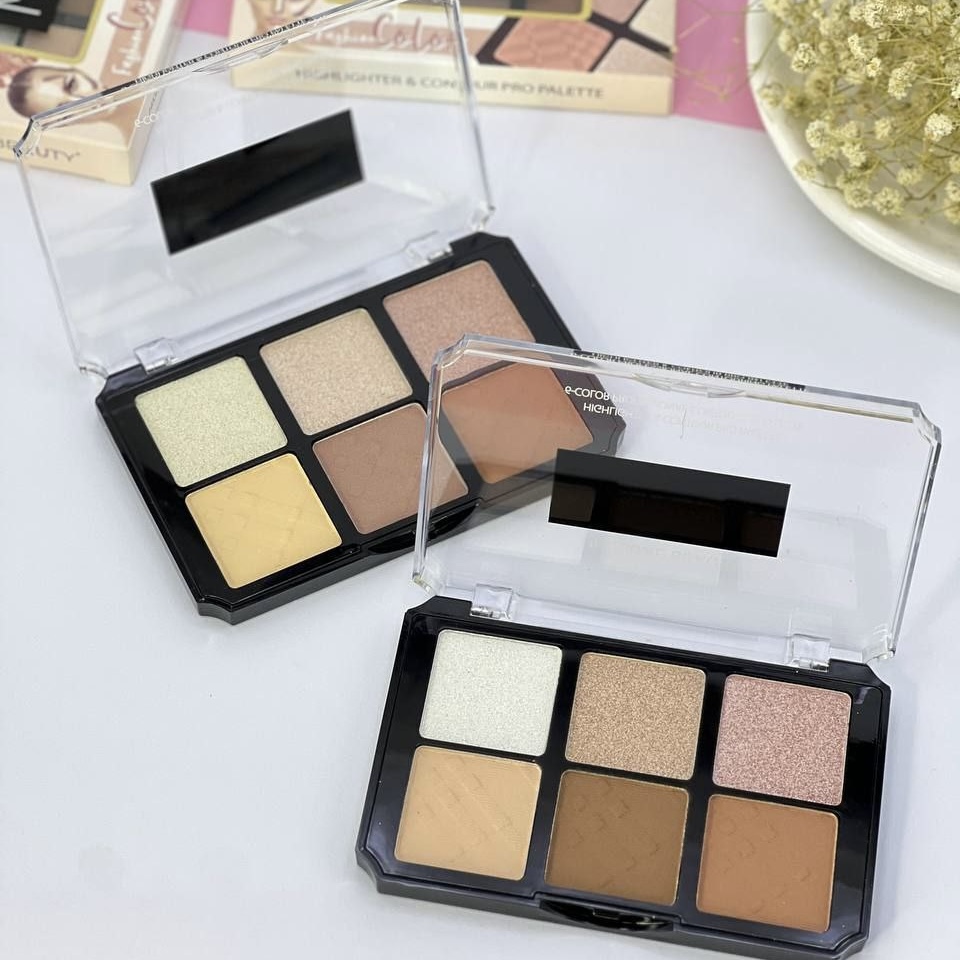 پالت 6 رنگ هایلایتر و کانتور خشک MAKE UP