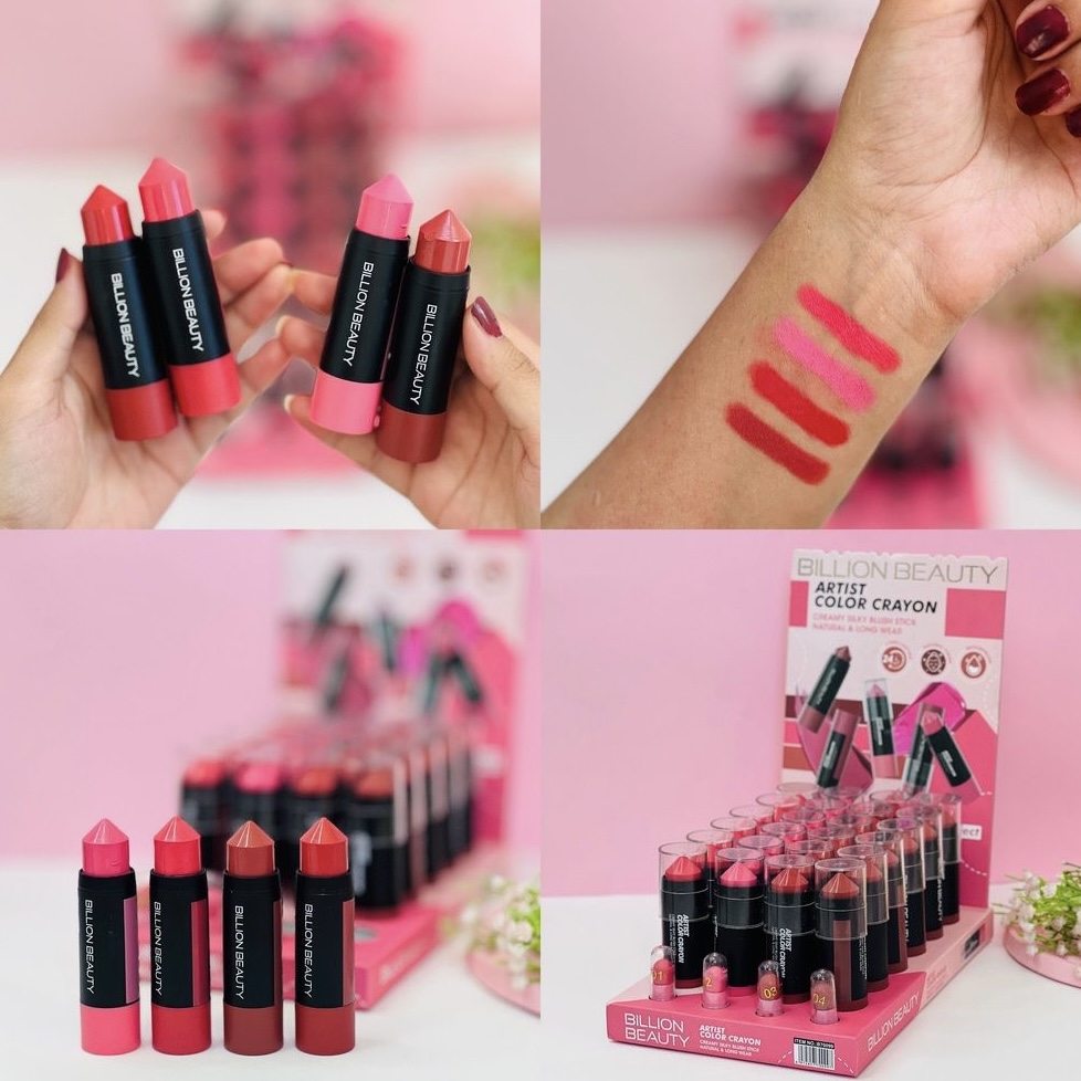 رژ گونه استیکی پیچی نوک تیز BILLION BEAUTY