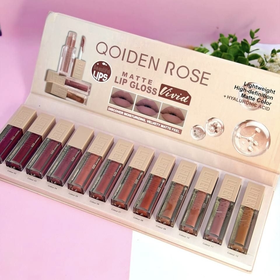 پک رژ لب مایع کویدن رز QOIDEN ROSE 12 عددی