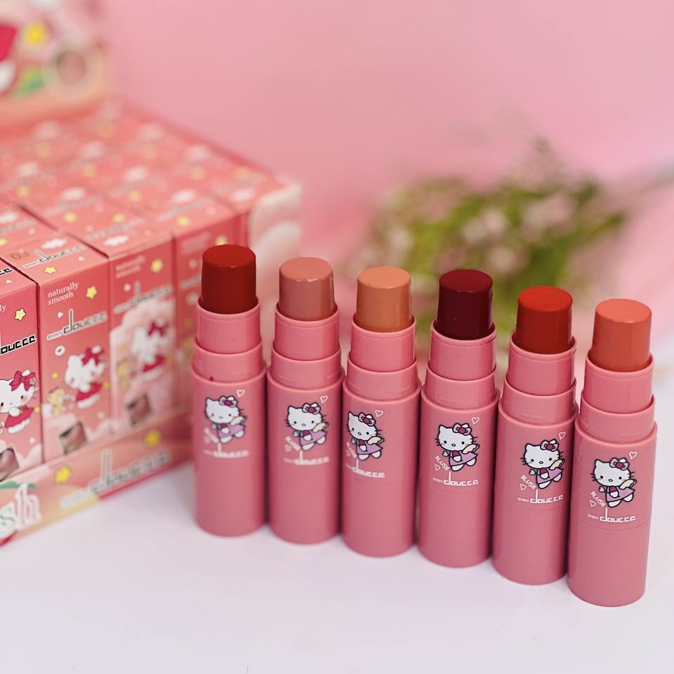 رژ گونه براش دار دوسر استیکی طرح کیتی