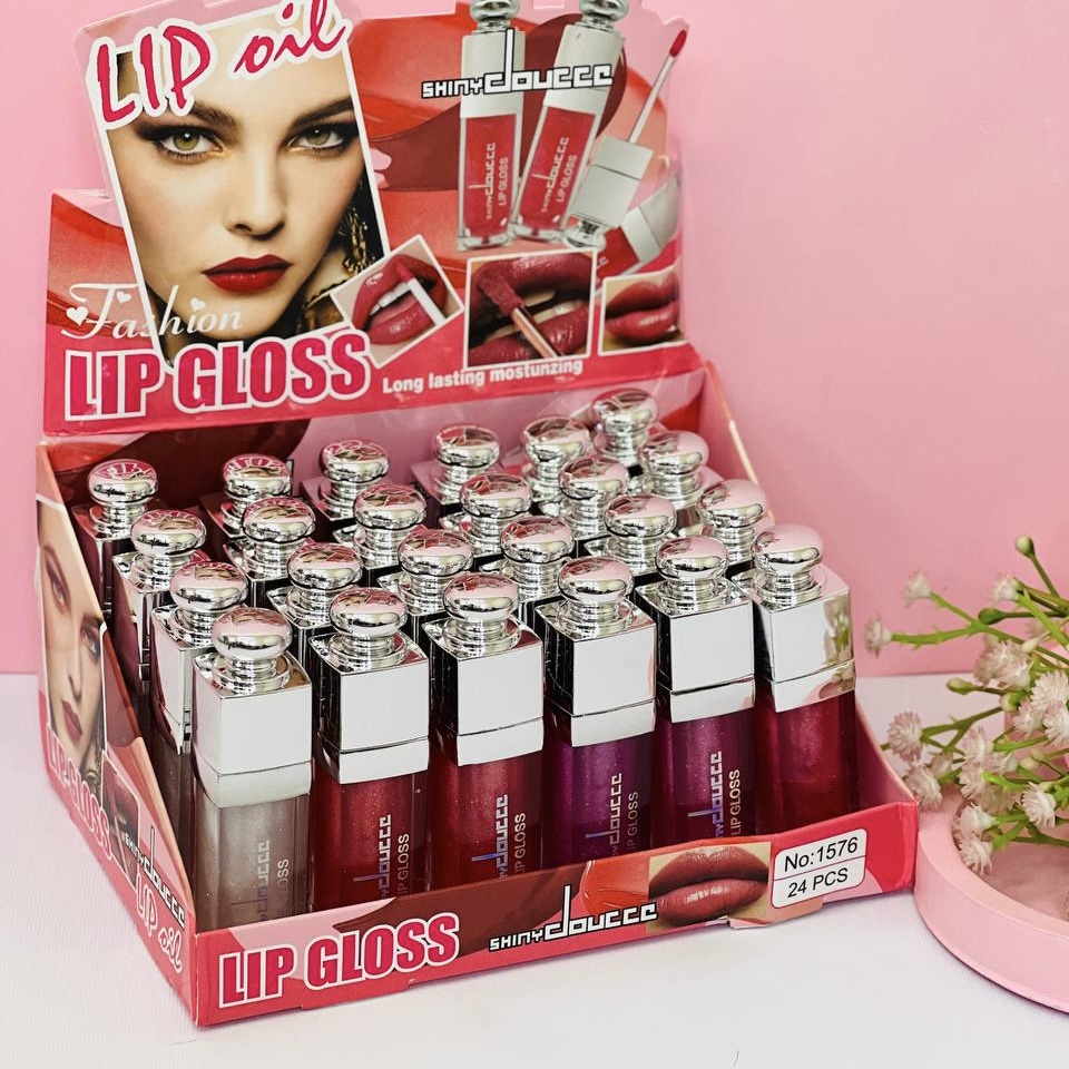 برق لب حرارتی شاین دار طرح دیور DIOR