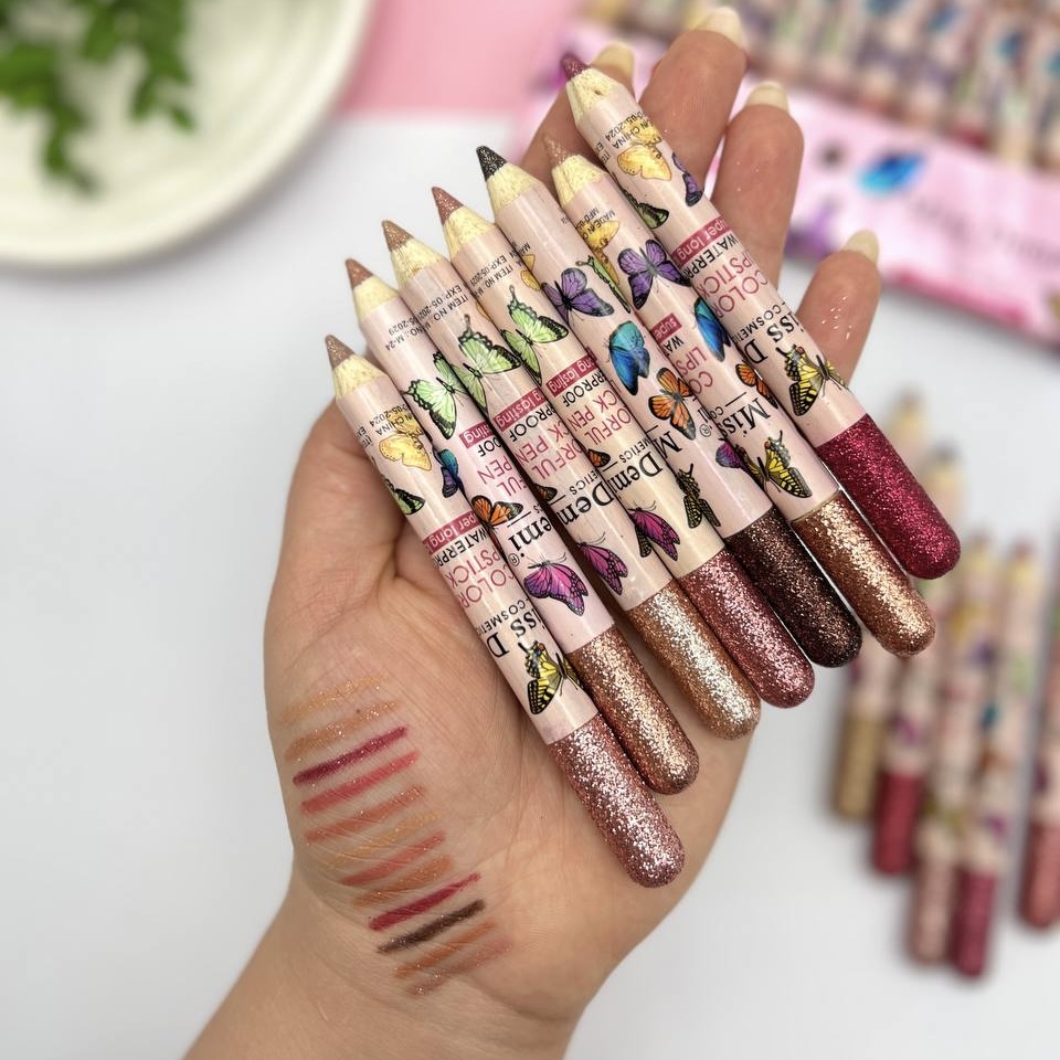 رژ لب مدادی گلیتری میس دمی MISS DEMI 12 عددی