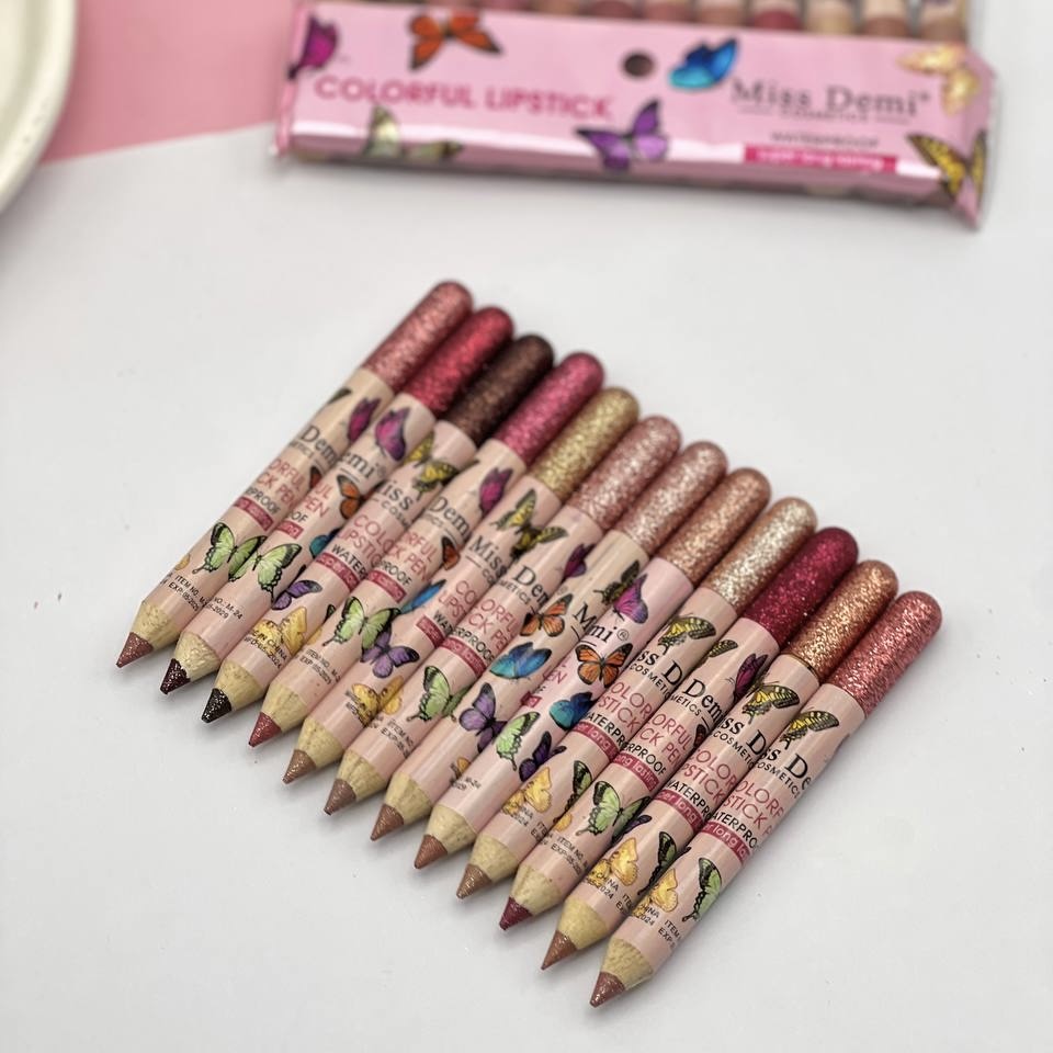 رژ لب مدادی گلیتری میس دمی MISS DEMI 12 عددی