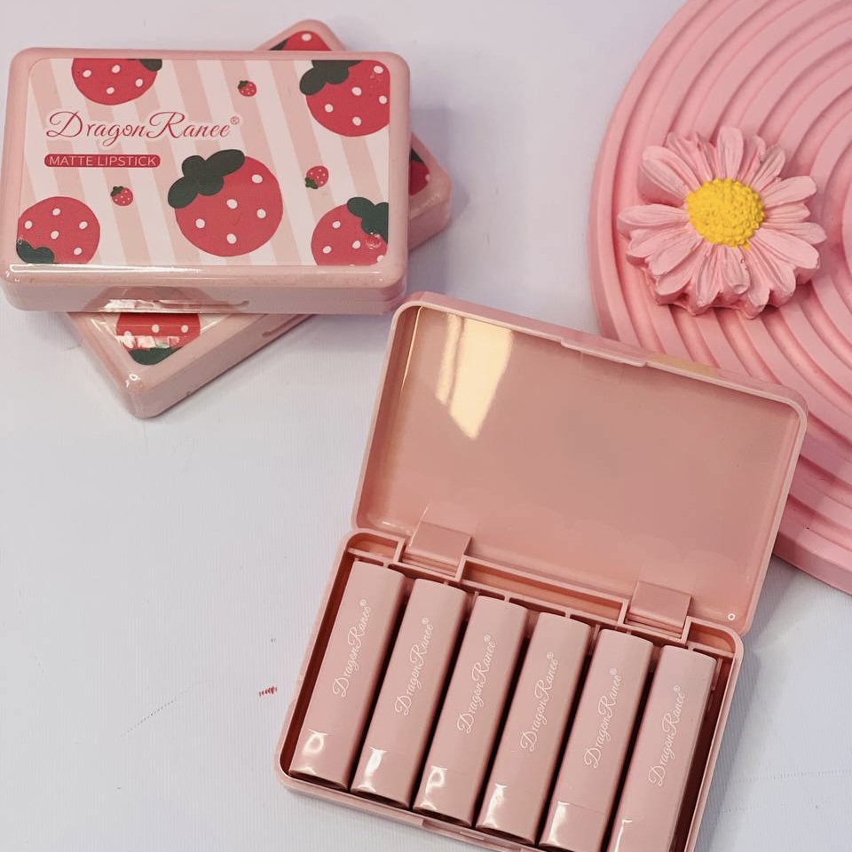 پک رژ لب جامد 6 عددی توت فرنگی دراگون رانی DRAGON RANEE