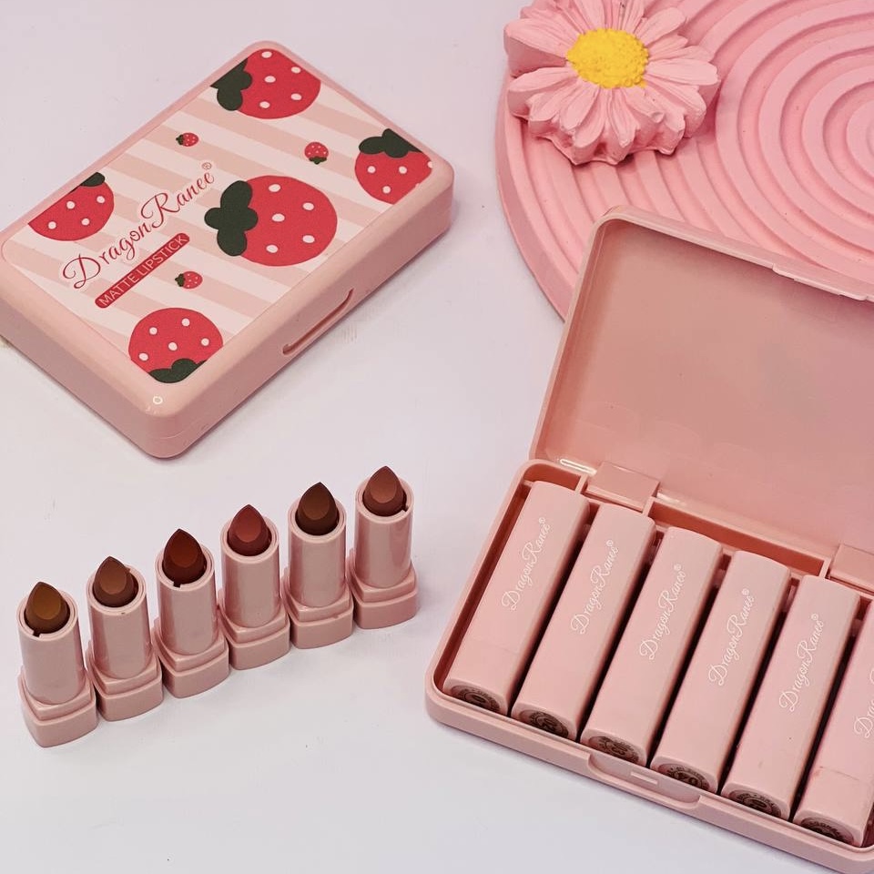 پک رژ لب جامد 6 عددی توت فرنگی دراگون رانی DRAGON RANEE