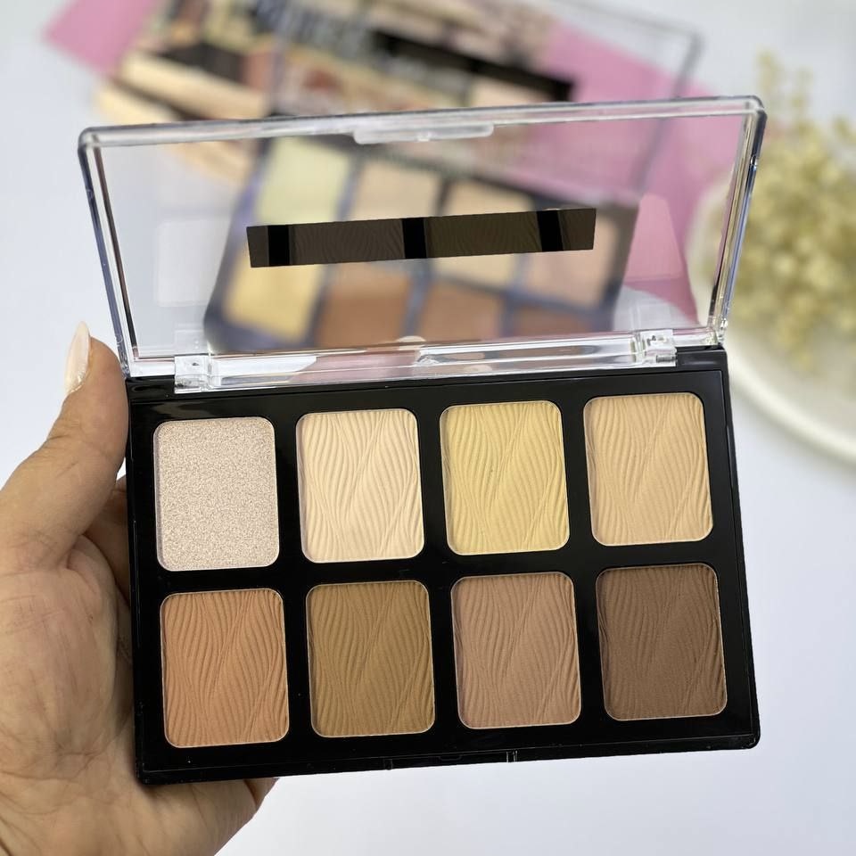 پالت 8 رنگ هایلایتر و کانتور خشک MAKE UP