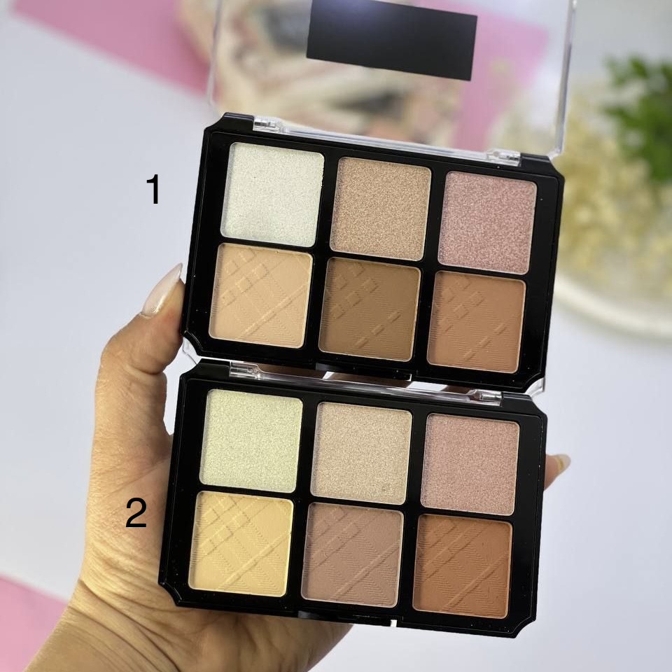 پالت 6 رنگ هایلایتر و کانتور خشک MAKE UP