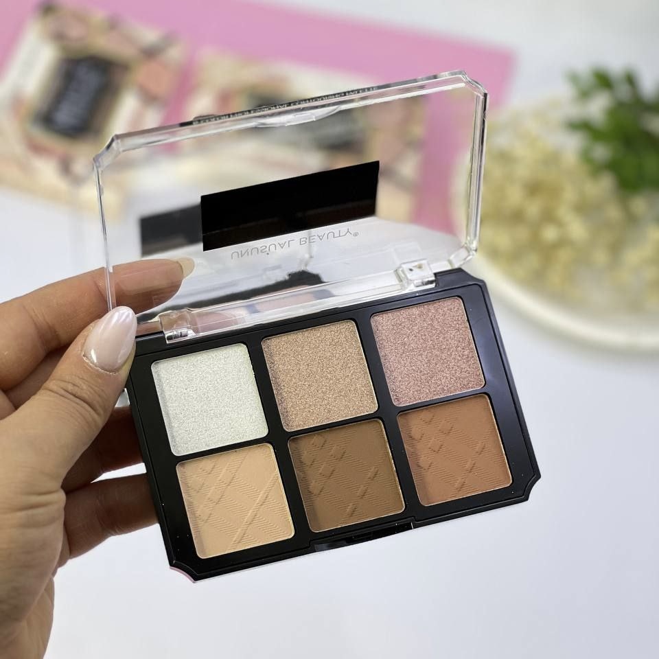 پالت 6 رنگ هایلایتر و کانتور خشک MAKE UP